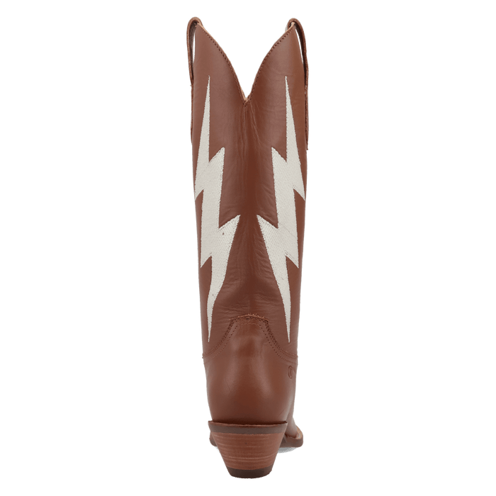 PRODUCT SHOT THUNDERBOLT LEATHER BOOT AT 180 DEGREE BACK ANGLE