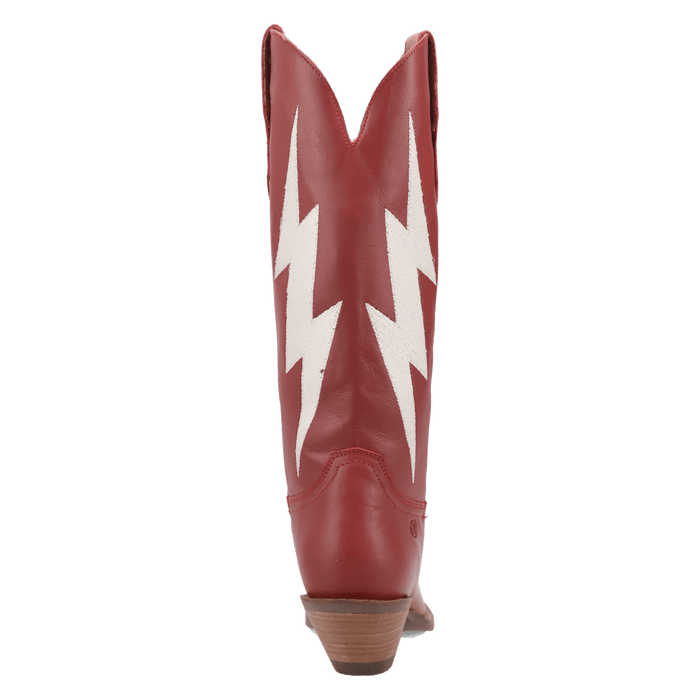 PRODUCT SHOT THUNDERBOLT LEATHER BOOT AT 180 DEGREE BACK ANGLE