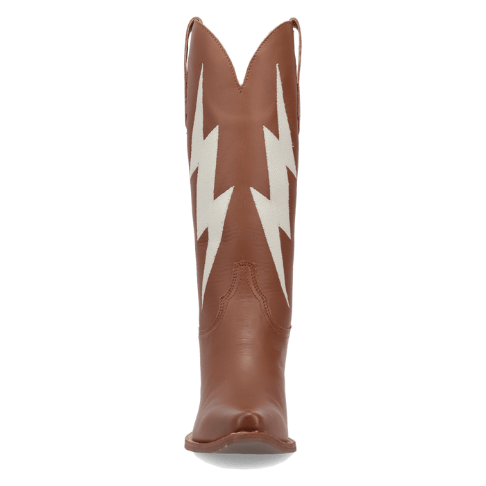 PRODUCT SHOT THUNDERBOLT LEATHER BOOT AT FRONT ANGLE