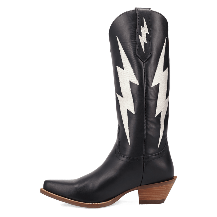 PRODUCT SHOT THUNDERBOLT LEATHER BOOT AT 135 DEGREE OUTSIDE ANGLE
