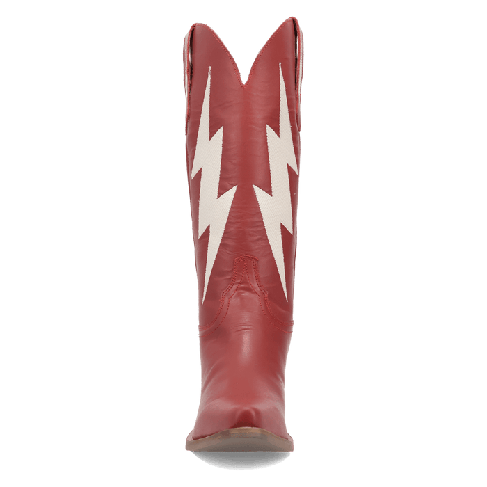PRODUCT SHOT THUNDERBOLT LEATHER BOOT AT FRONT ANGLE
