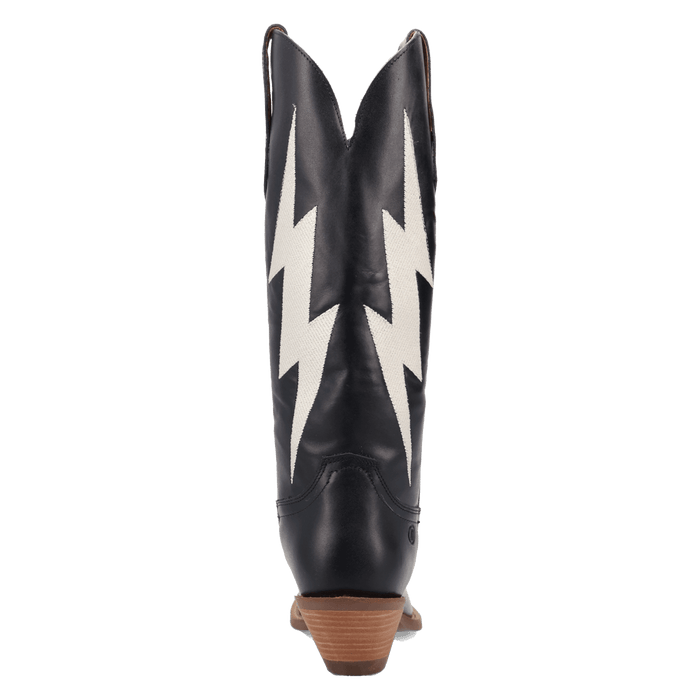 PRODUCT SHOT THUNDERBOLT LEATHER BOOT AT 180 DEGREE BACK ANGLE