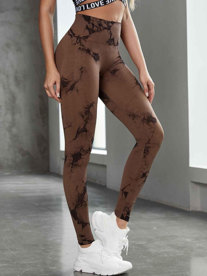 Tie Dye Yoga Pants with Trendy Design & High-Rise Waistband - Allen-Fitness