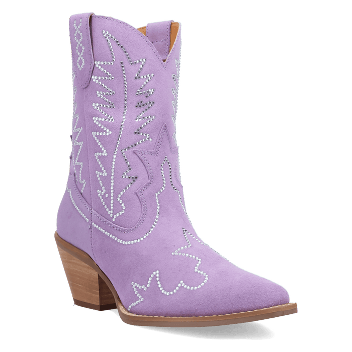 PRODUCT SHOT TINY PONY SUEDE LEATHER BOOTIE AT 45 DEGREE ANGLE