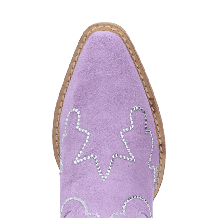 PRODUCT SHOT TINY PONY SUEDE LEATHER BOOTIE AT TOE ANGLE