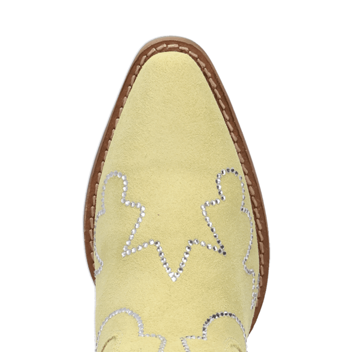 PRODUCT SHOT TINY PONY SUEDE LEATHER BOOTIE AT TOE ANGLE