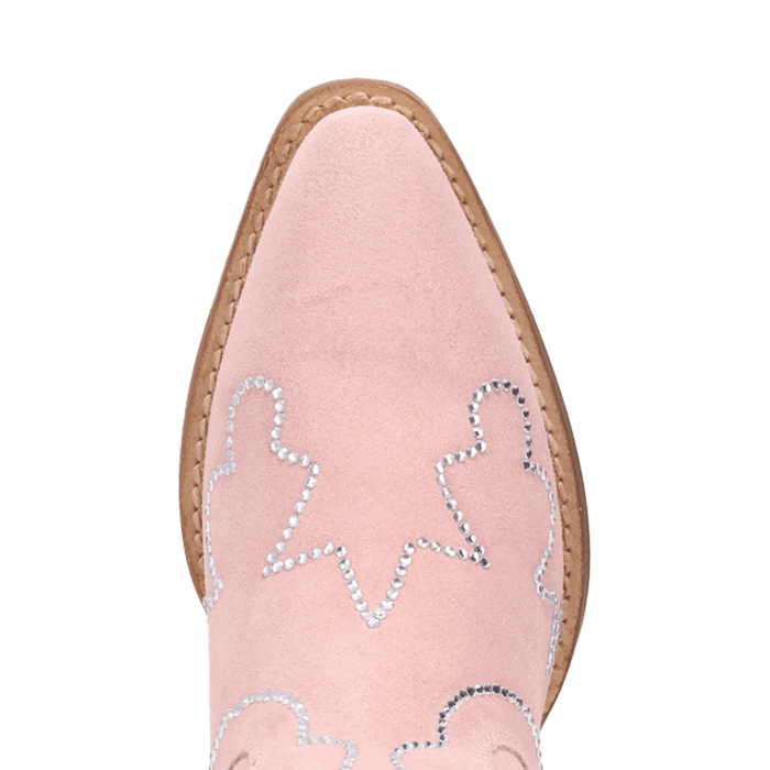 PRODUCT SHOT TINY PONY SUEDE LEATHER BOOTIE AT TOE ANGLE