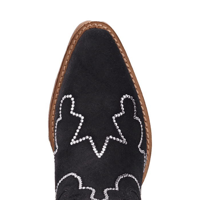PRODUCT SHOT TINY PONY SUEDE LEATHER BOOTIE AT TOE ANGLE