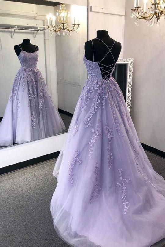 Trendy Prom Dress 2022 Long Corset back Sleeveless Tulle with lace appliques