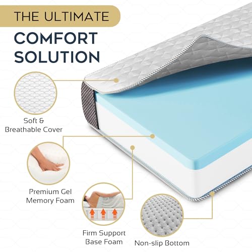 Tri-Fold Cot Mattress – Memory Foam Portable Camping & Guest Bed
