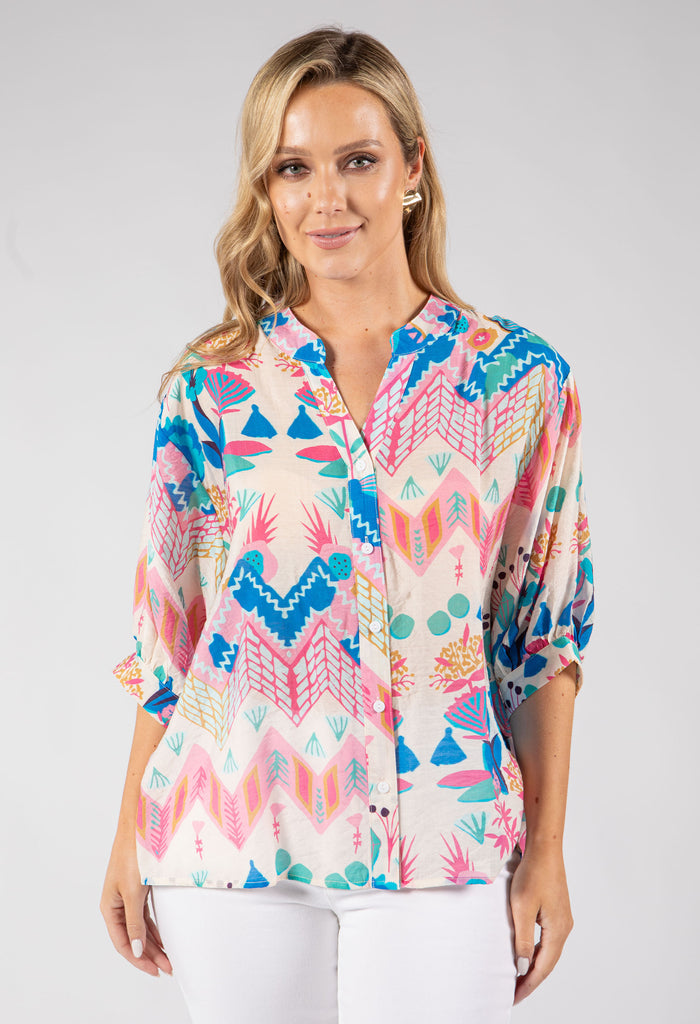 Tropical Print Blouse