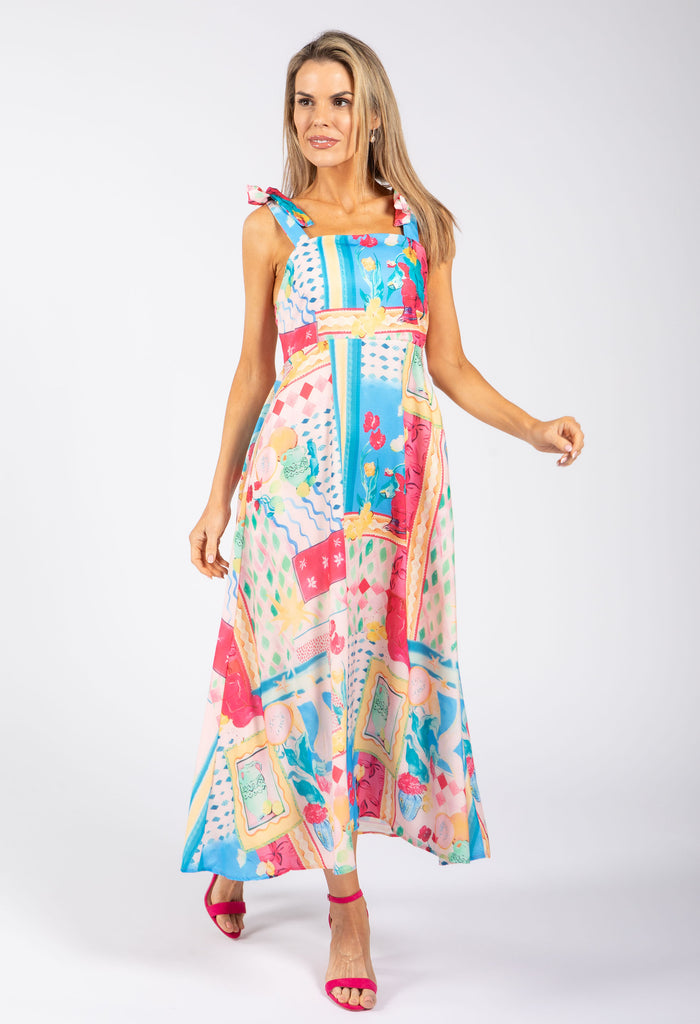 Tropical Print Midi Dress
