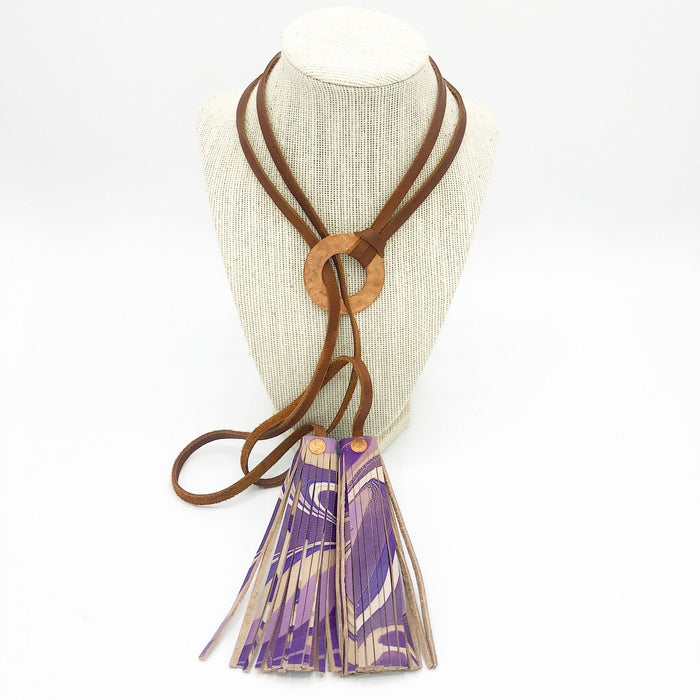 Ultra Violet Copper Tassel Necklace - No One Alike