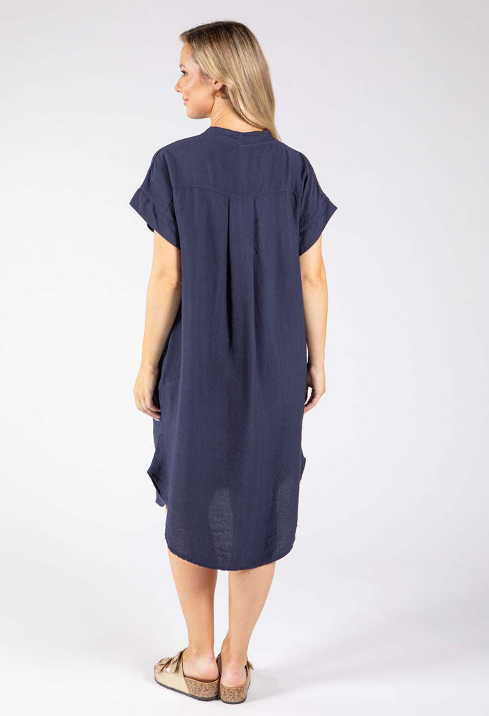 V-Neck Linen Look Dress