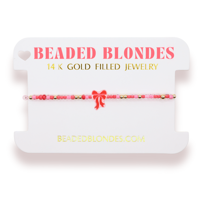 Valentines Bow Sprinkle Bracelet