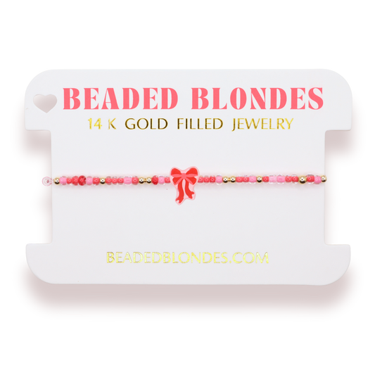 Valentines Bow Sprinkle Bracelet