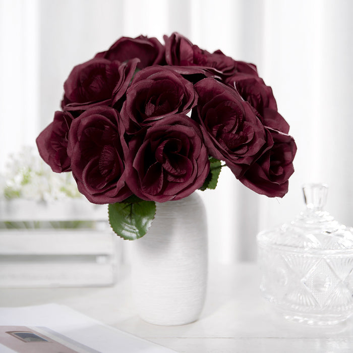 Velvet Rose Bouquet Artificial Flowers- Burgundy