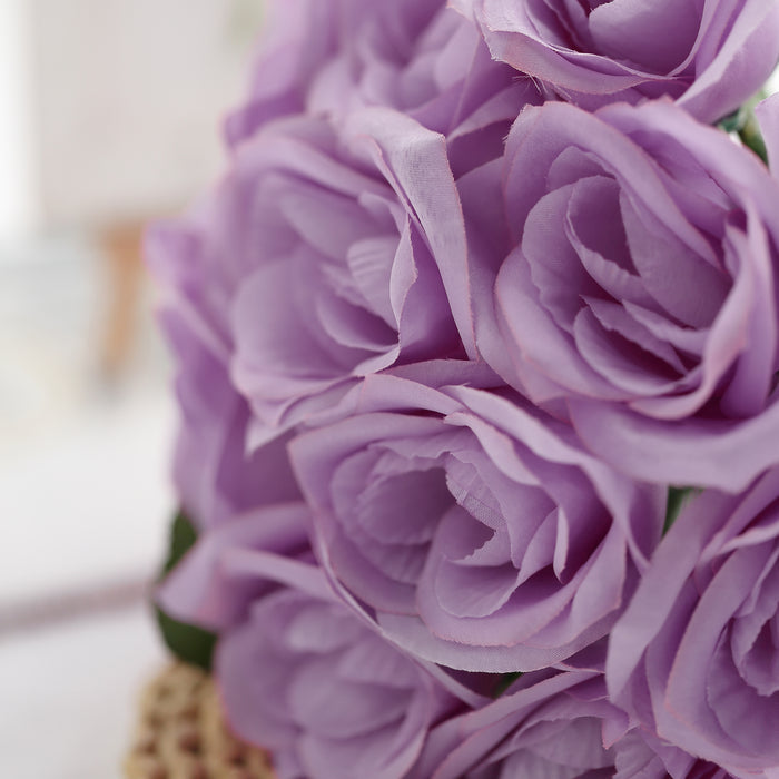 Velvet Rose Bouquet Artificial Flowers- Lavender