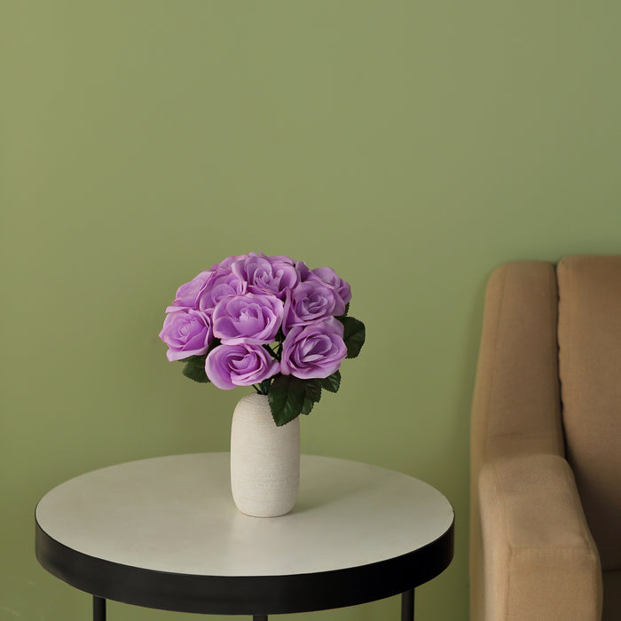 Velvet Rose Bouquet Artificial Flowers- Lavender