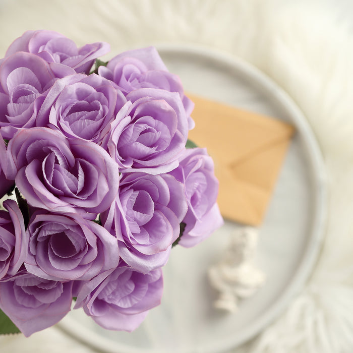 Velvet Rose Bouquet Artificial Flowers- Lavender