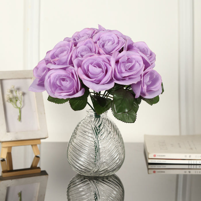Velvet Rose Bouquet Artificial Flowers- Lavender