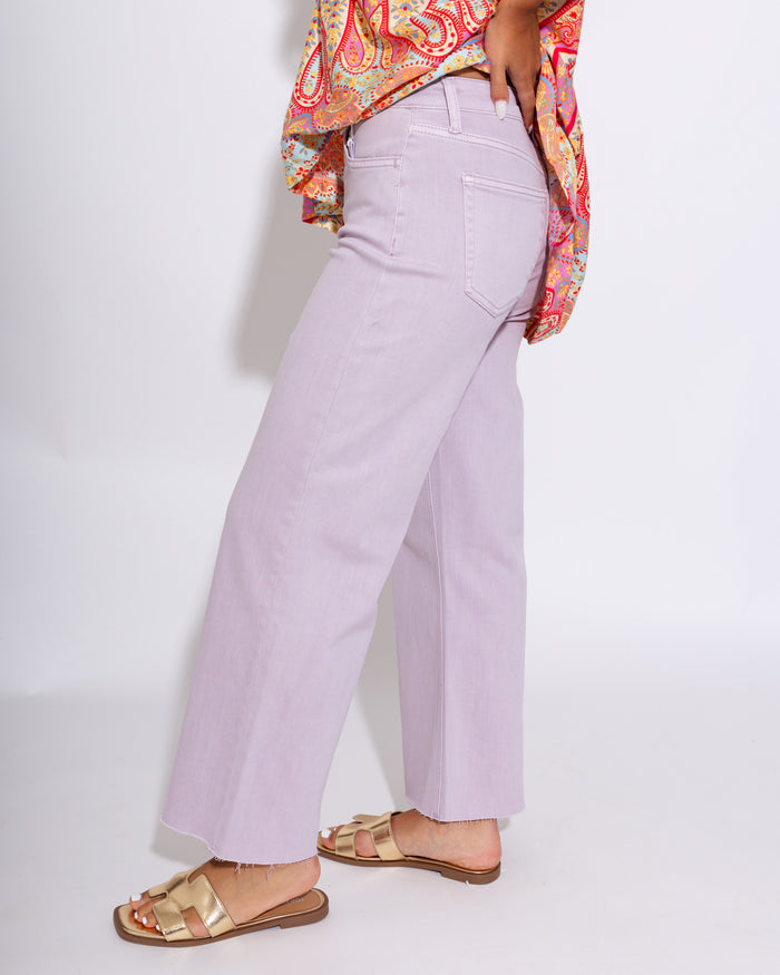 Vervet | High Rise Crop Wide Leg Jeans in Lavender