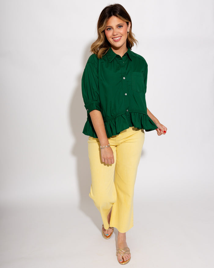 Vervet | High Rise Crop Wide Leg Jeans in Yellow