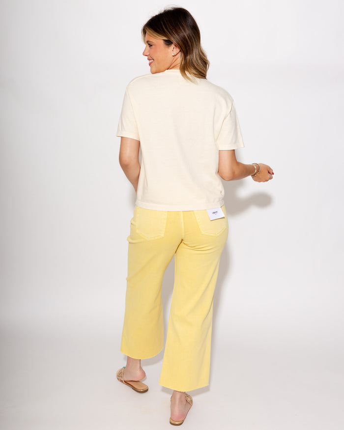 Vervet | High Rise Crop Wide Leg Jeans in Yellow