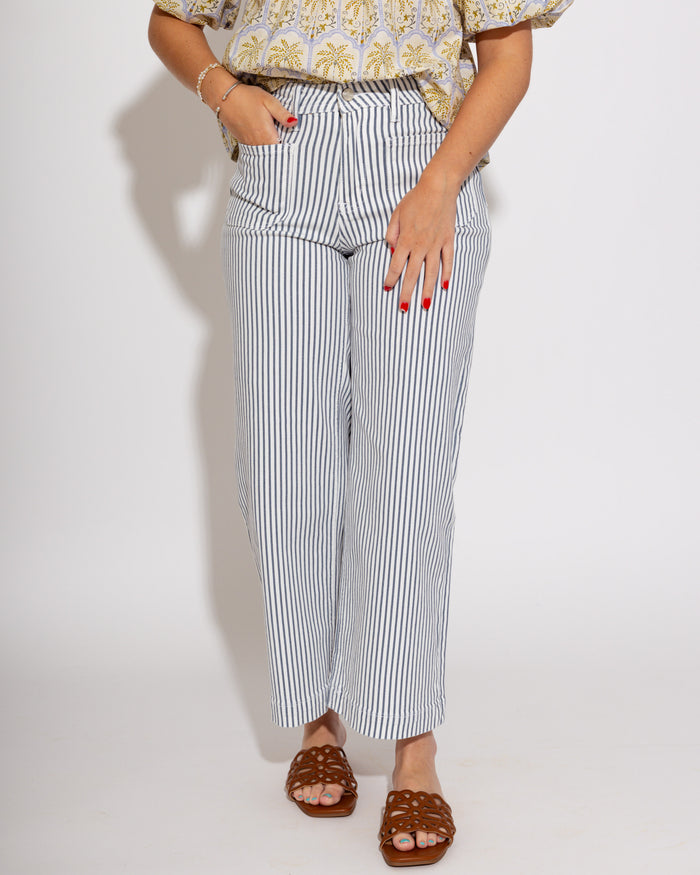 Vervet | Vintage Stripe Wide Leg Crop Jeans