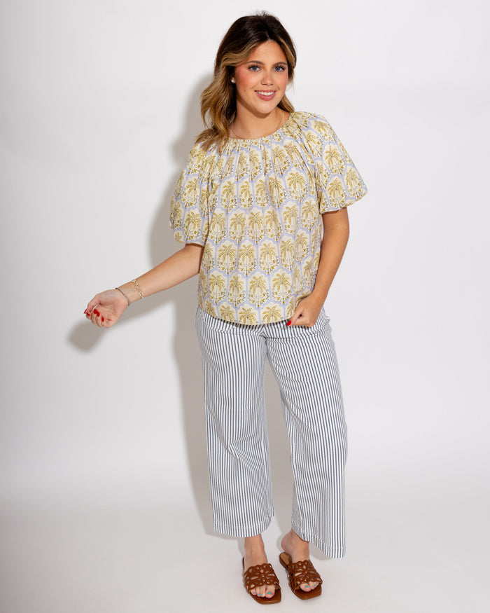 Vervet | Vintage Stripe Wide Leg Crop Jeans