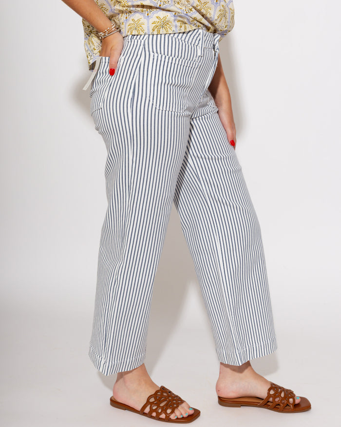 Vervet | Vintage Stripe Wide Leg Crop Jeans