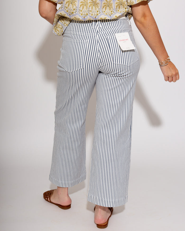 Vervet | Vintage Stripe Wide Leg Crop Jeans