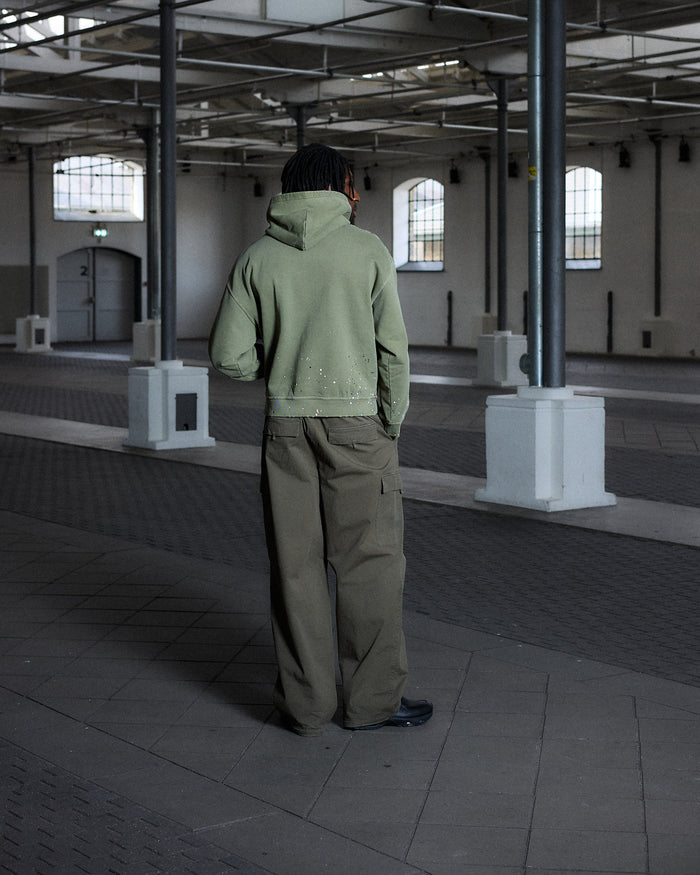 Vintage Oversized Hoodie, Men - Stone Green