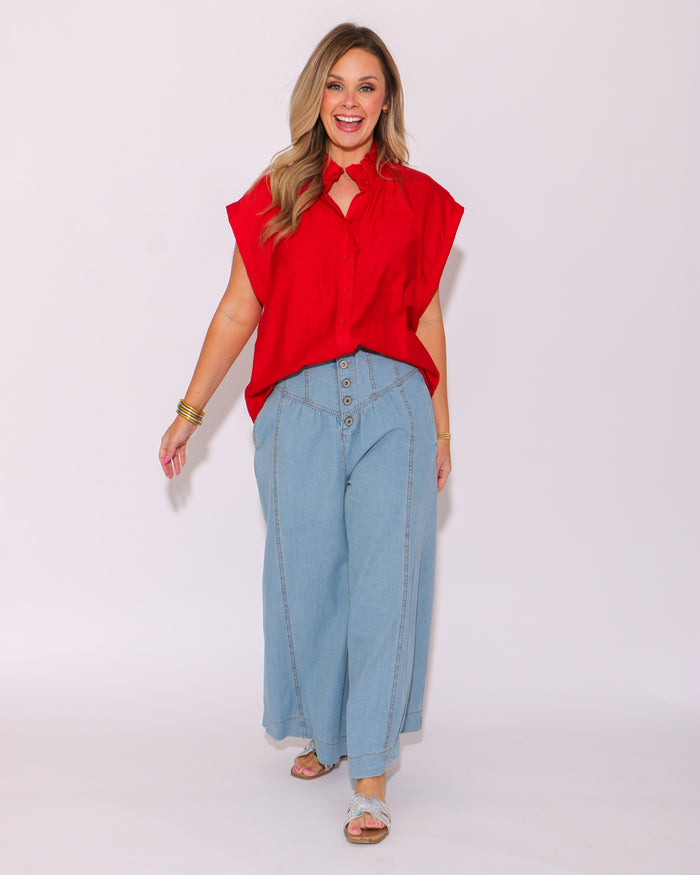 Western Style High Waist Pants