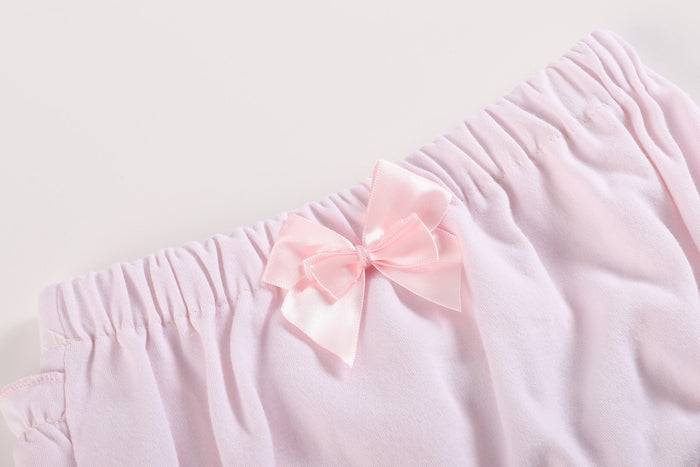 White and Pink Bloomers Knit 2pc Set - Lil Cactus