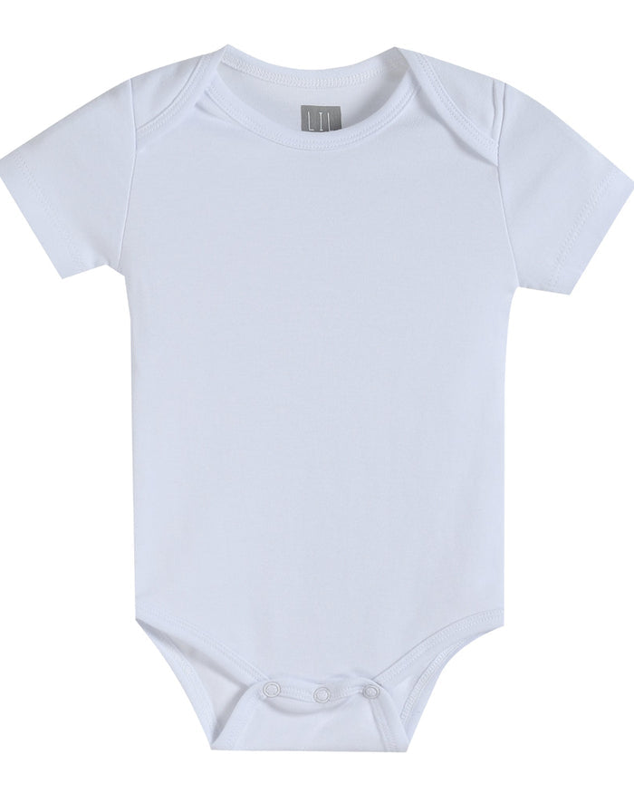 White Organic Cotton Short Sleeve Bodysuit - Lil Cactus