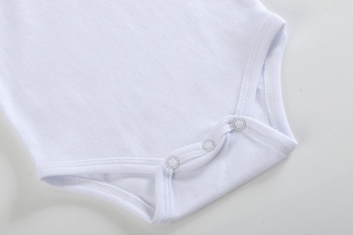 White Organic Cotton Short Sleeve Bodysuit - Lil Cactus