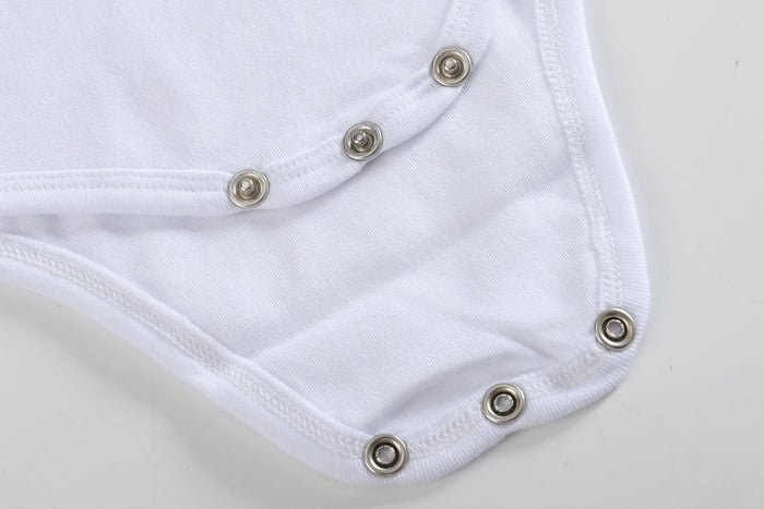 White Organic Cotton Short Sleeve Bodysuit - Lil Cactus
