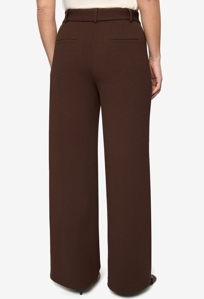 Wide Leg Belted Trousers