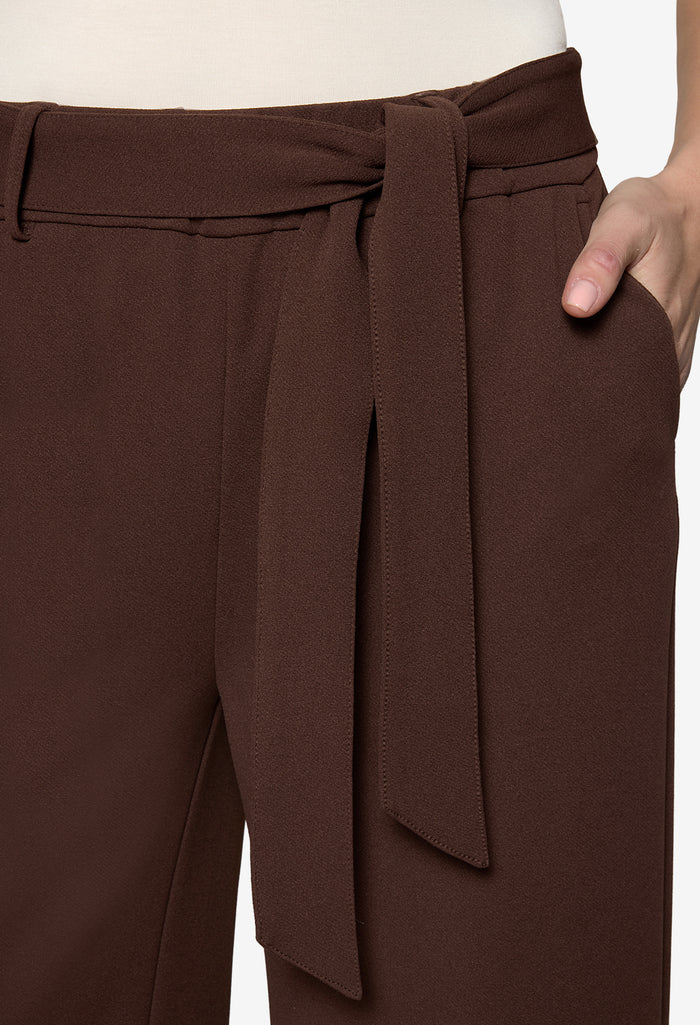 Wide Leg Belted Trousers