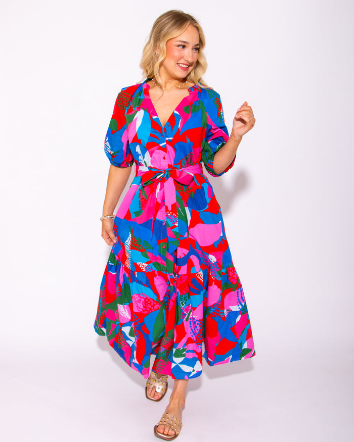 Wildflower Button Down Midi Dress
