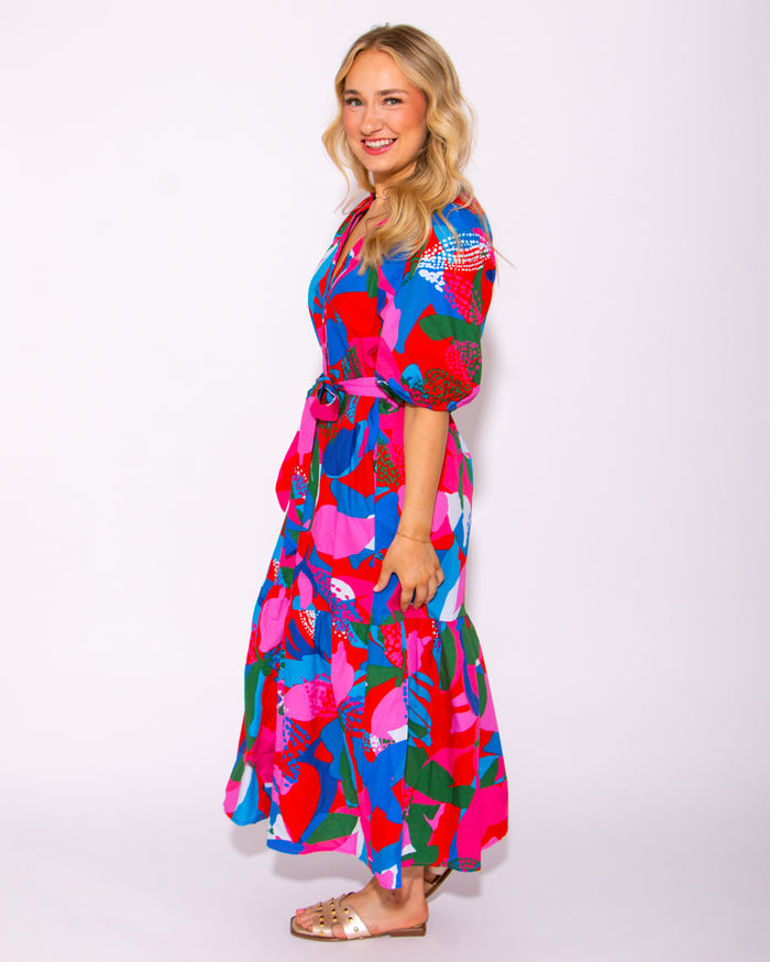 Wildflower Button Down Midi Dress