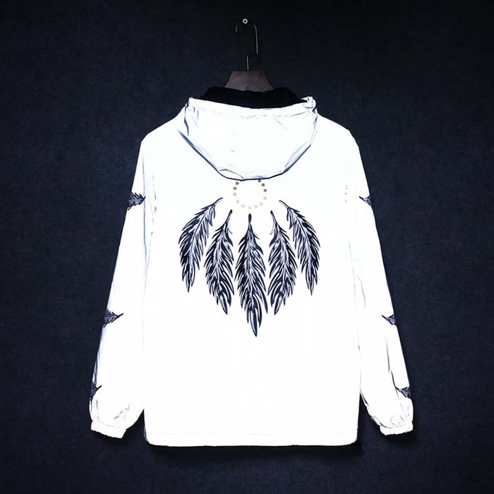 Wings printed thin reflective jacket