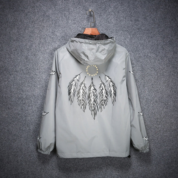 Wings printed thin reflective jacket