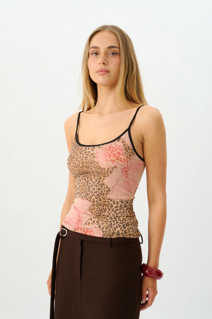 With Harper Lu Camisole - Mesh Leopard