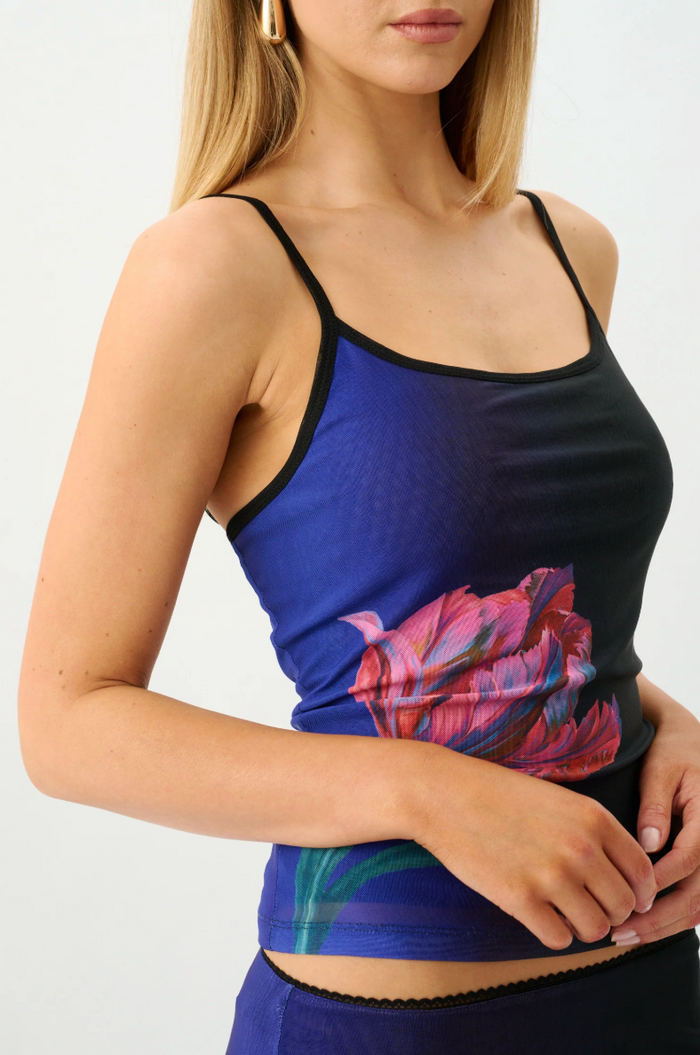 With Harper Lu Camisole Mesh - Cobalt Floral