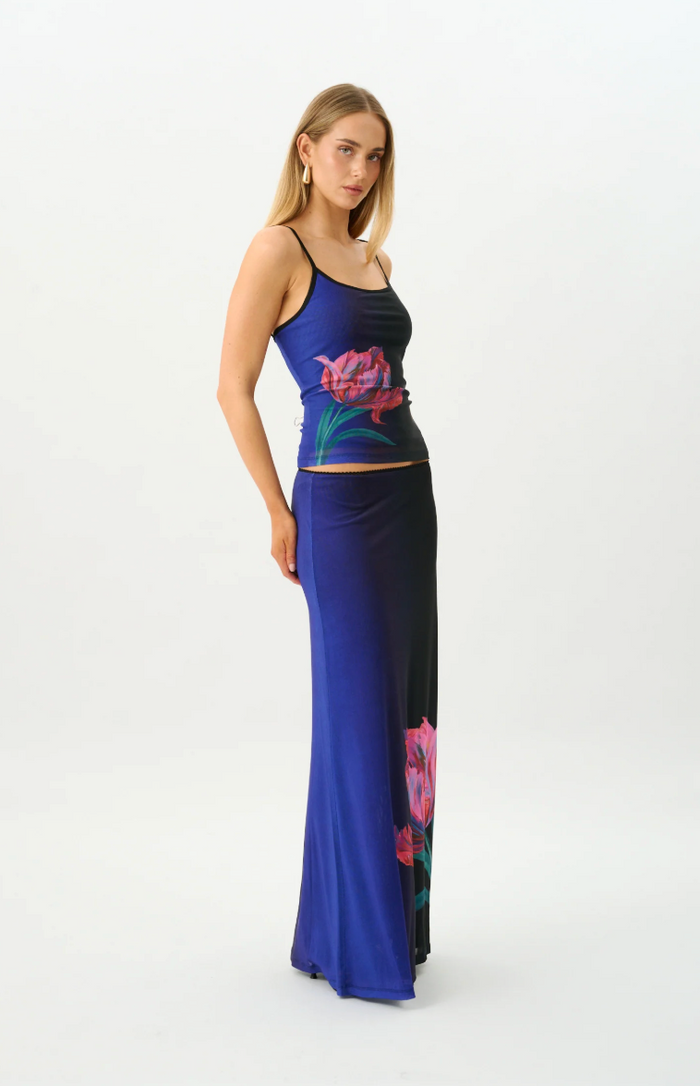 With Harper Lu Camisole Mesh - Cobalt Floral