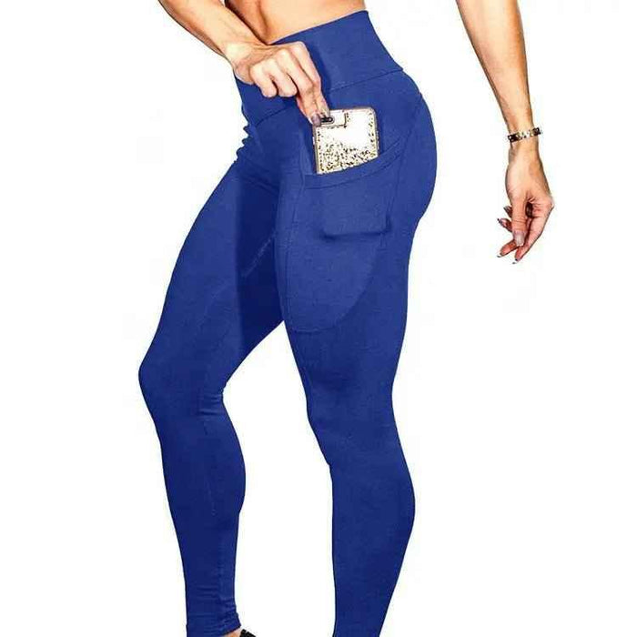 Woman Sports Spandex Yoga Pant Workout Leggings with Pocket. High Waist Yoga Pants - Allen-Fitness