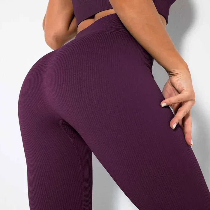 Women High Waist Seamless Yoga Gym Leggings – Elastic, Solid, Simple Style – Fitness Workout Leggings for Women - Allen-Fitness