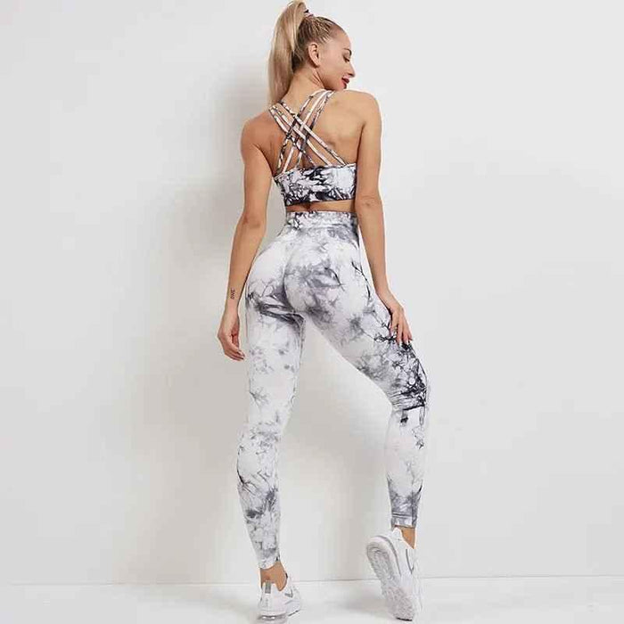 women sportswear yoga training tracksuit sports bra and leggings new yoga set fitness - Allen-Fitness
